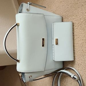 Kate Spade mint green satchel and wallet set